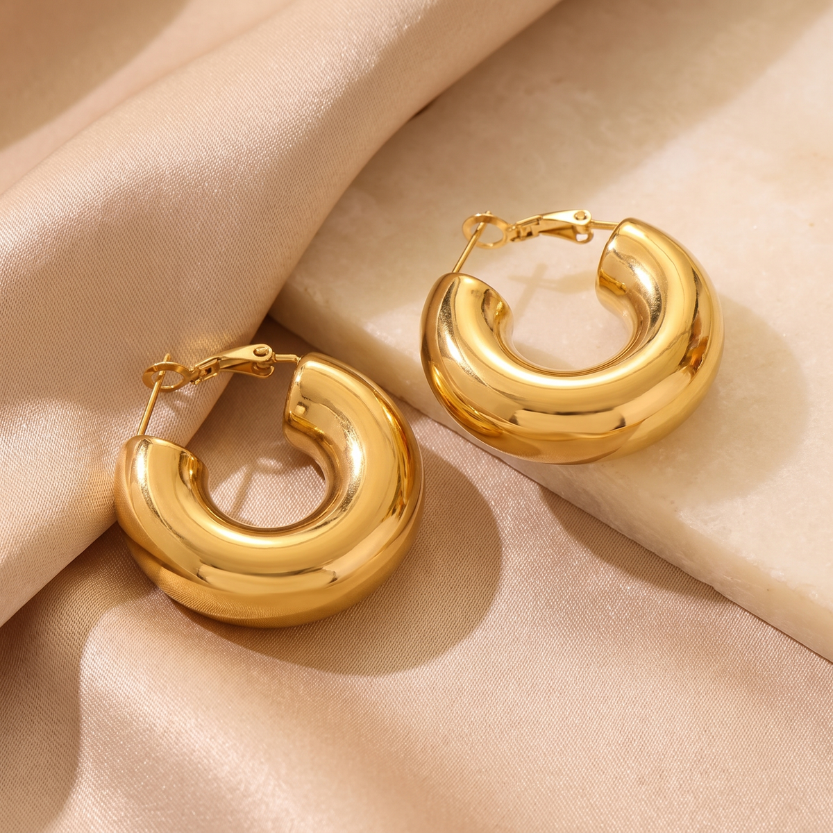 Chunky Gold Hoops