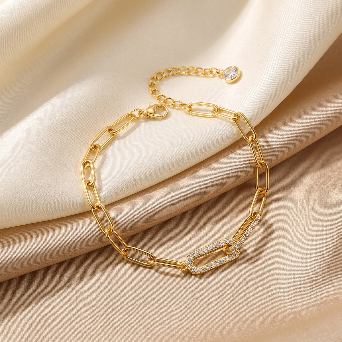 Paperclip Crystal Bracelet