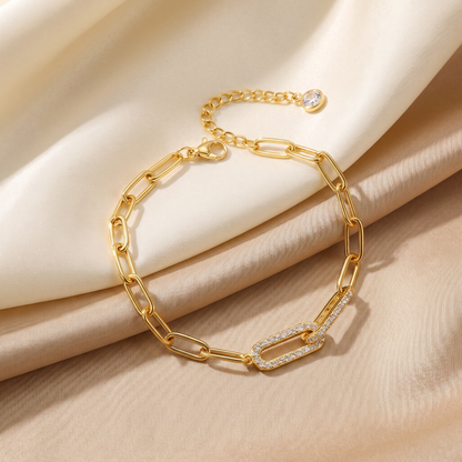 Paperclip Crystal Bracelet