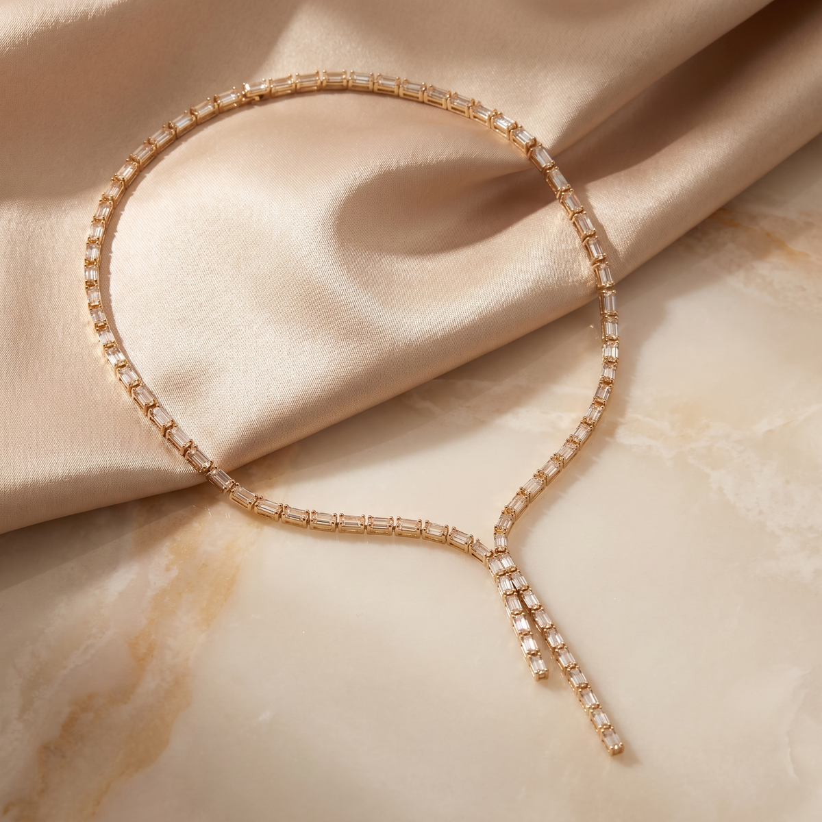 Baguette Drop Necklace