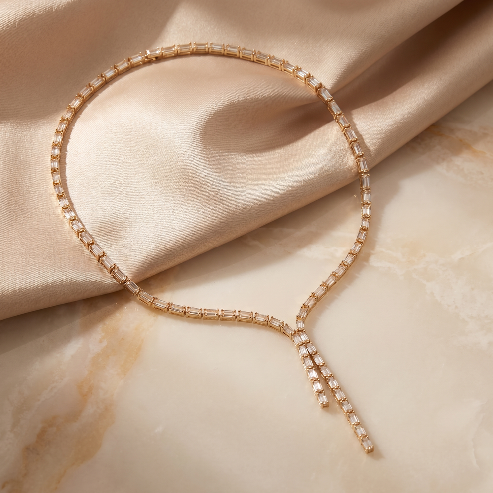 Baguette Drop Necklace – NAINOÉ