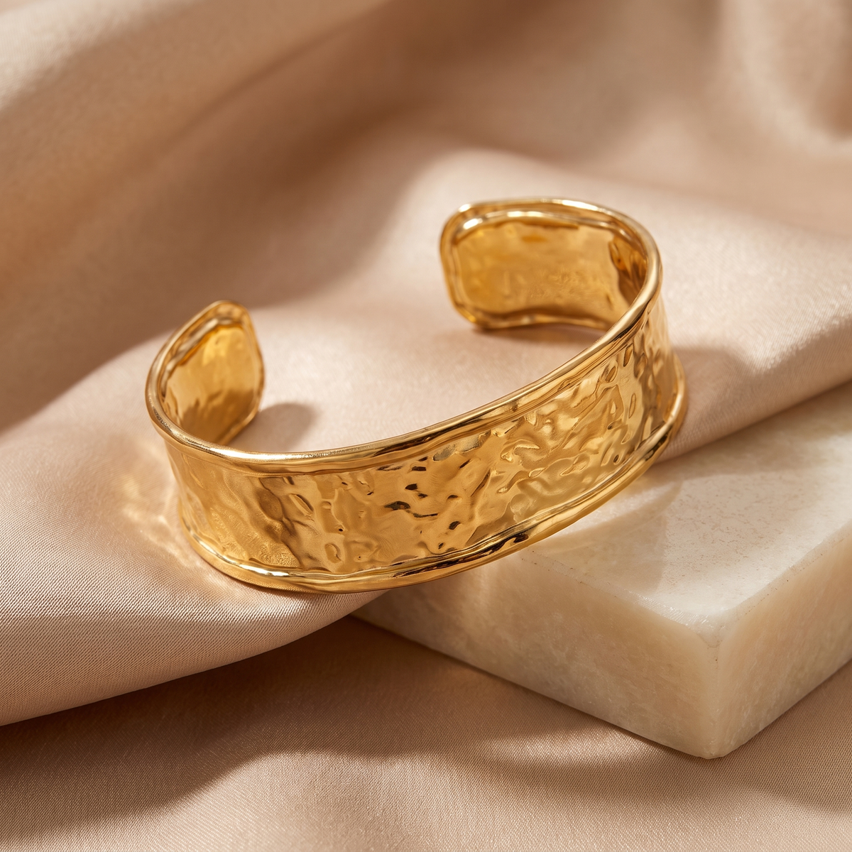 Rimmed Hammered Cuff