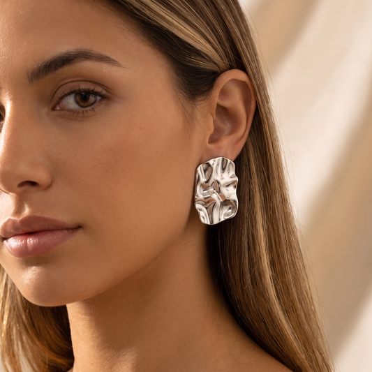 Crushed Silver Earrings