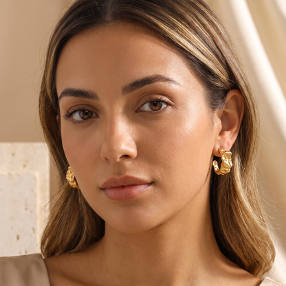 Sculpted Gold Hoops