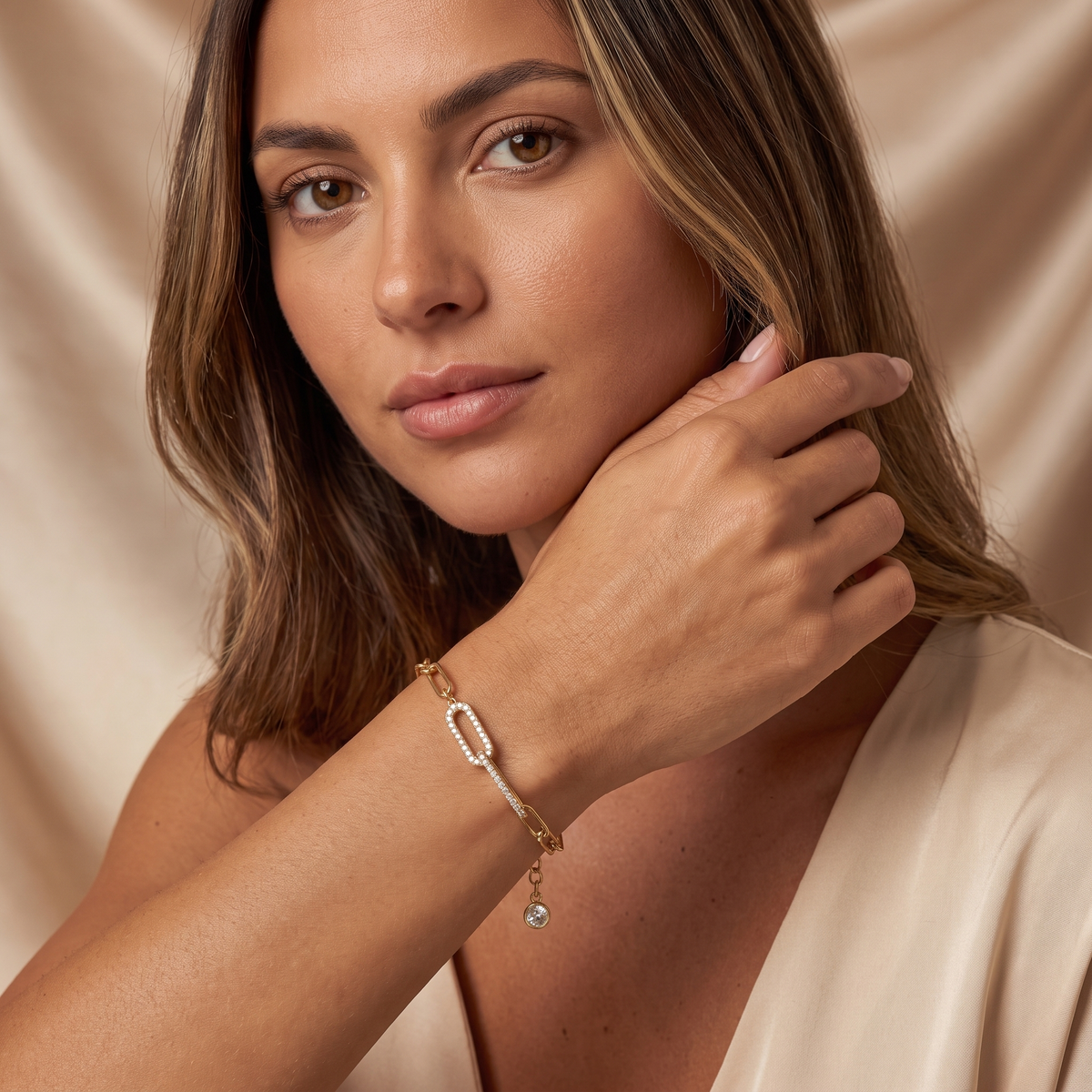 Paperclip Crystal Bracelet